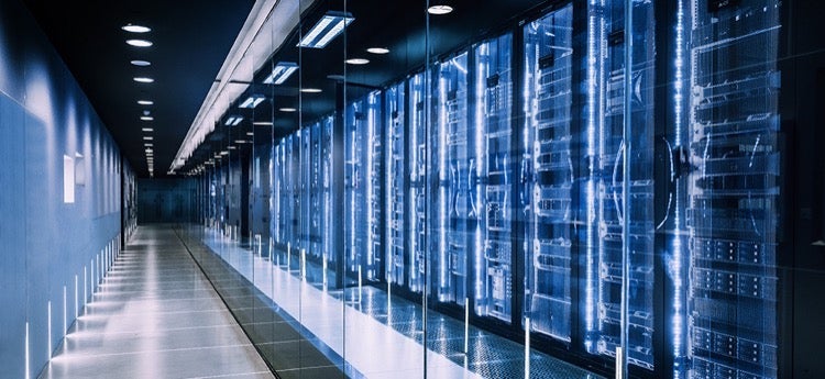 Interior of a data center