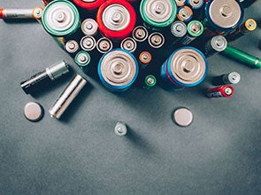 A group of small batteries