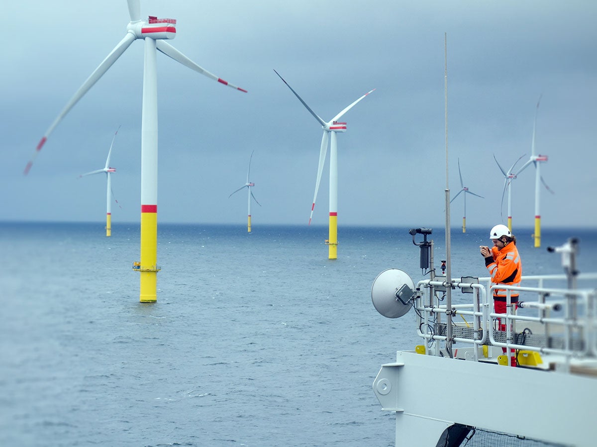 Wind turbines at sea