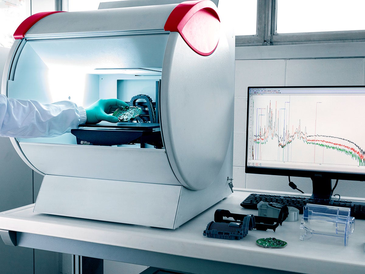 A monitor in a lab setting