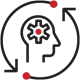 Icon of a person with a gear turning in their head