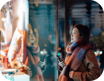 woman window shopping