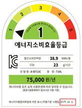 Example KEA energy efficiency label (Refrigerator)