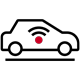 Icon of a car with a wifi signal
