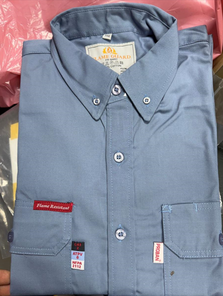 FLAME GUARD 100% COTTON SHIRT WITH PROBAN FIRE-RETARDANT FINISH.