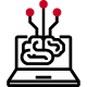 Icon - AI brain on laptop monitor 80x80