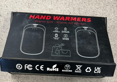 Rechargeable hand warmers packaging that bears an unauthorized UL Certification Mark.