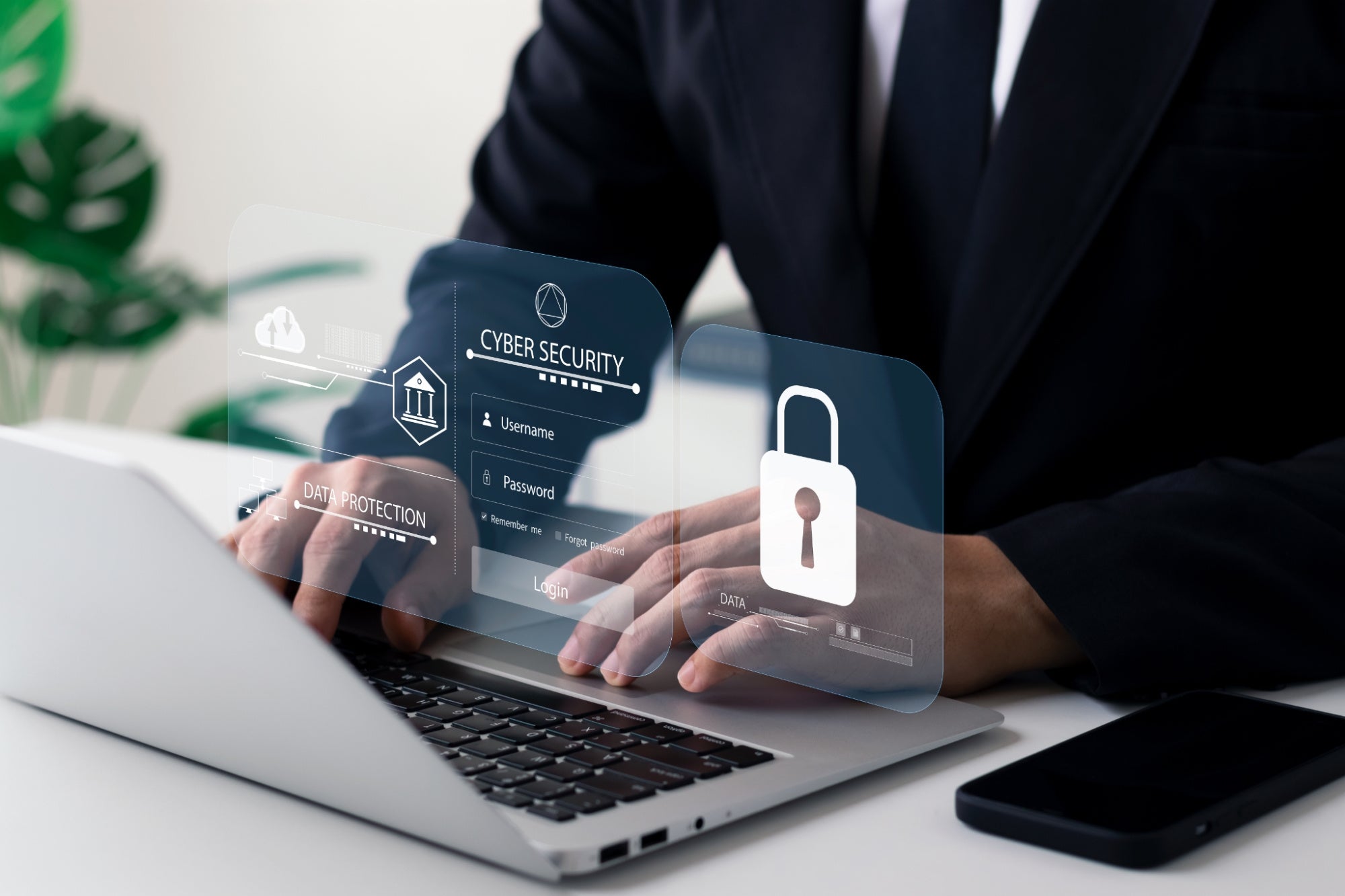 cybersecurity concept, user privacy security and encryption