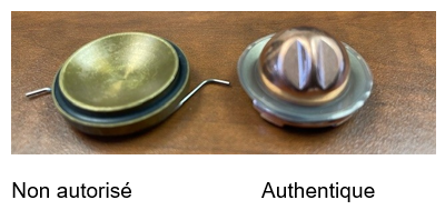 Unauthorized vs. genuine ball assemblies.