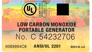 Portable generator hologram label 