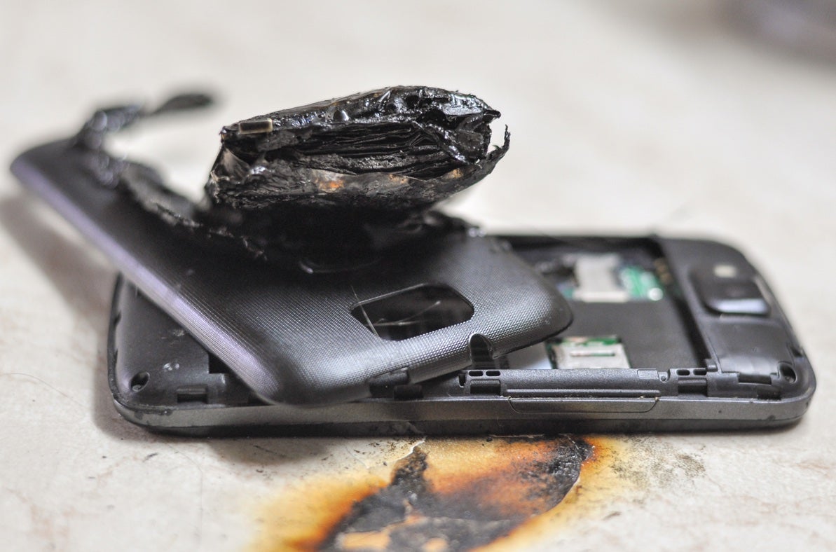 Burnt personal device.