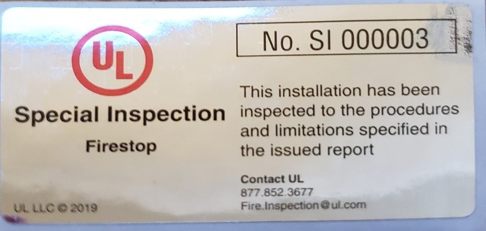 Special inspection label