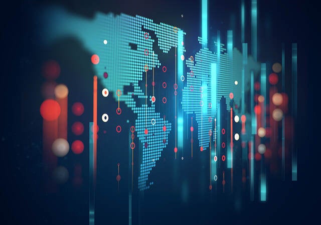 futuristic earth map technology abstract background