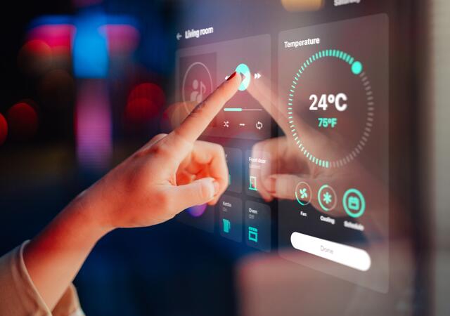 Home dashboard controlling smart home appliances
