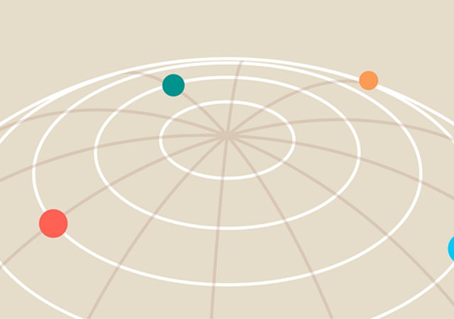 Illustration of dots on a globe