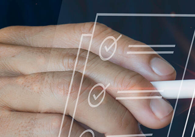 person checking items off a checklist