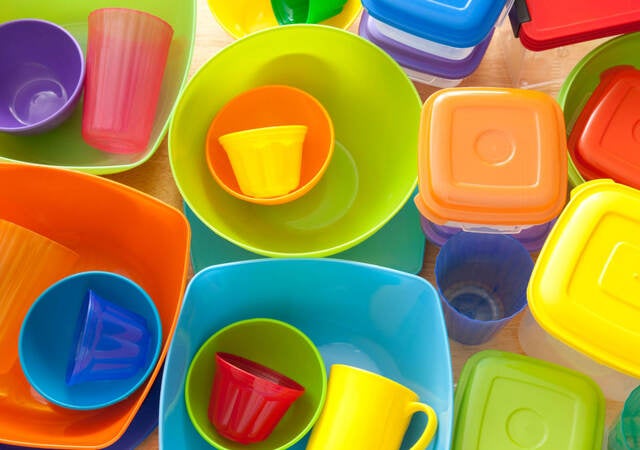 Colorful plastic bowls