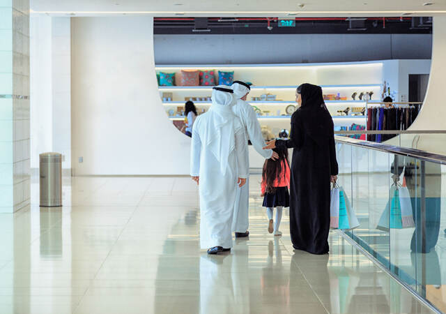 A family at the mall