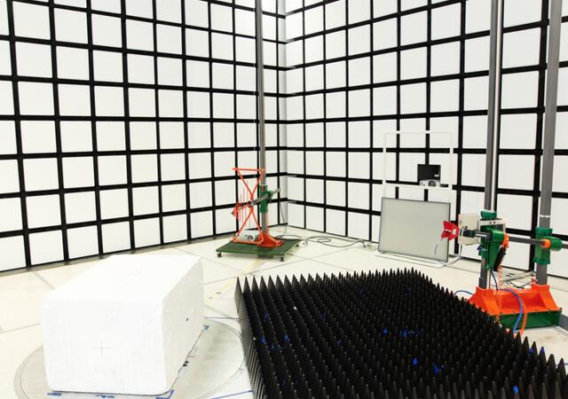 Inside of an EMC chamber at UL Solution's Fremont lab in California