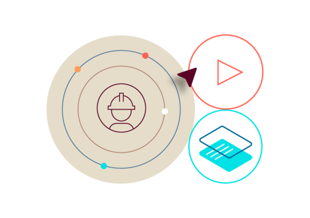 Illustration depicting an employee's journey through workplace safety training
