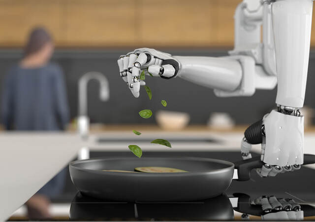 robot in kitchen