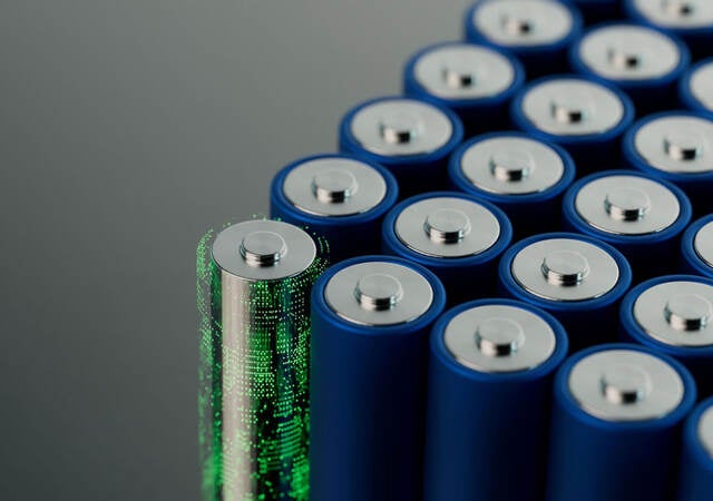 a bunch of small batteries grouped together