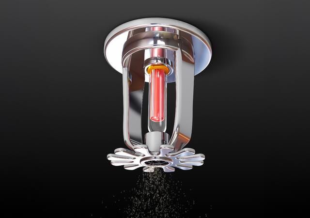 Closeup of a fire sprinkler