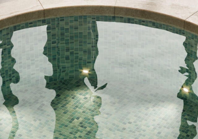 A pool in a spa setting