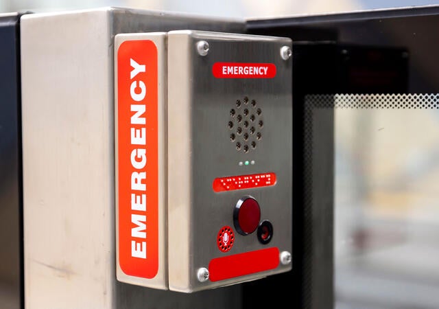 An emergency call box