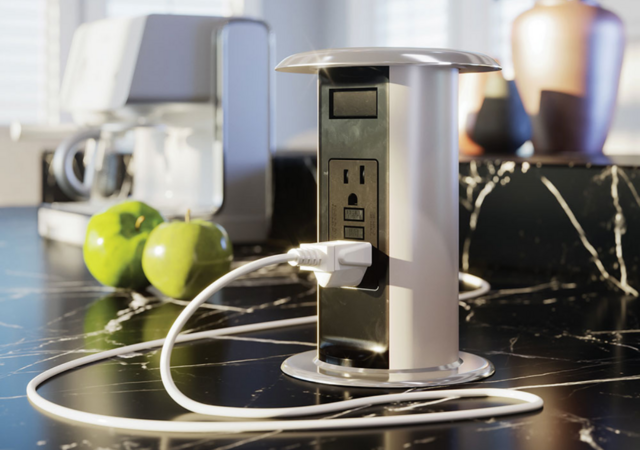 pop-up countertop receptacle assembly