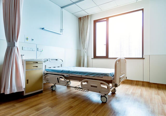 a medical bed in a hospital room