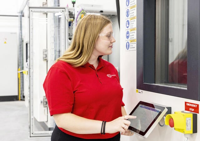 A UL Solutions employee working in a battery laboratory