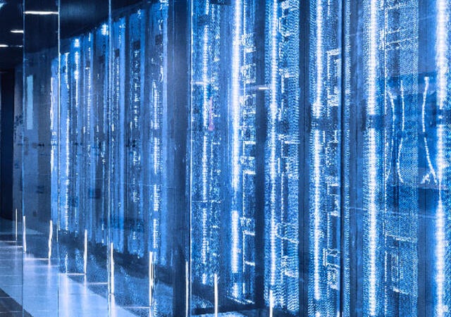 Dimly lit data center