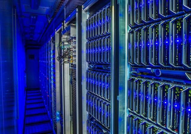 Inside a server room