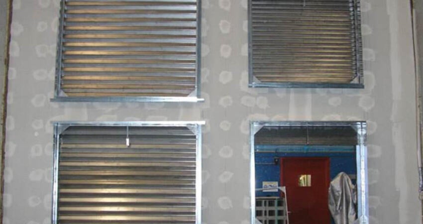 A fire resistant wall being tested in a facility