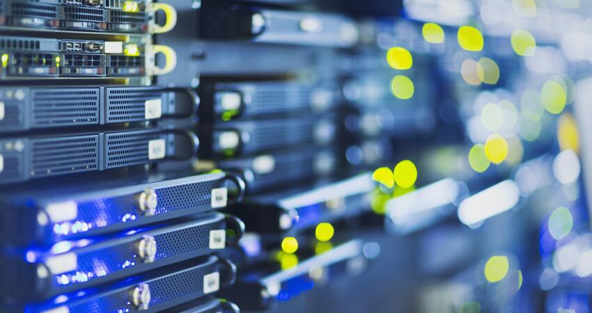 Illuminated server room panel