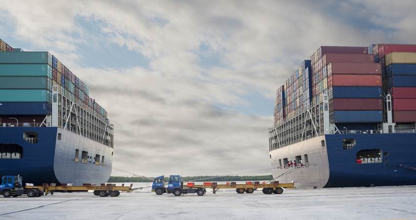 Container ships.