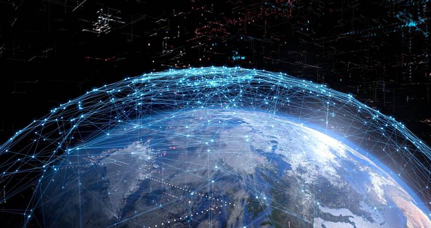 Global communication network concept.