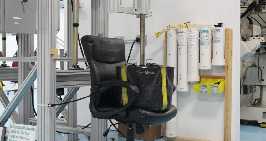 Furniture testing an office chair