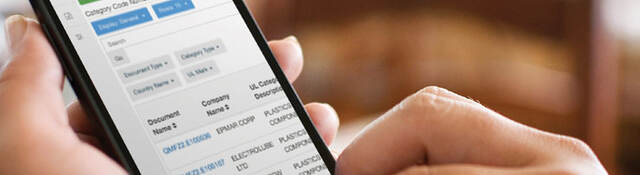 Product iQ database being shown on mobile device screen