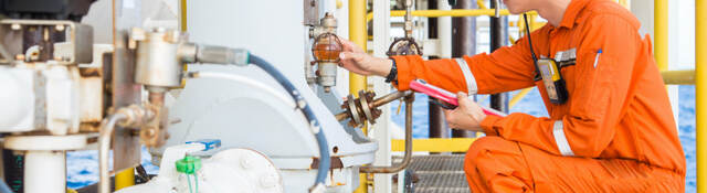 Engineer inspecting hazardous locations equipment