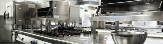 Photo of a restaurant kitchen