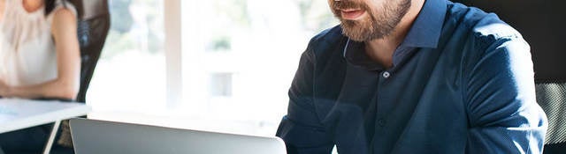 Man working on laptop