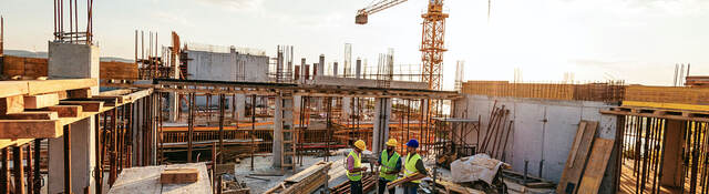 Construction crane on a building site