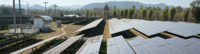 High view of solar panels