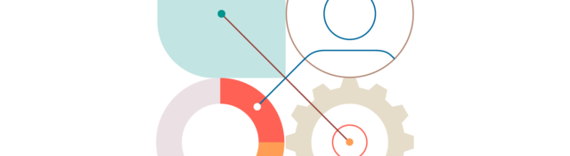 Icon showing a leaf, circle graph, gear, and person all interconnecting