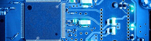 Close-up electronic circuit board.