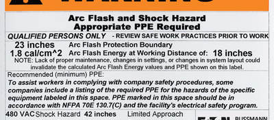 Arc Flash Warning Label
