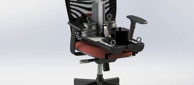 ISO 24496 chair measuring device in an office chair