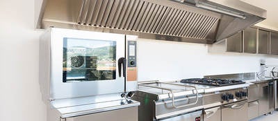 Stainless steel commercial kitchen